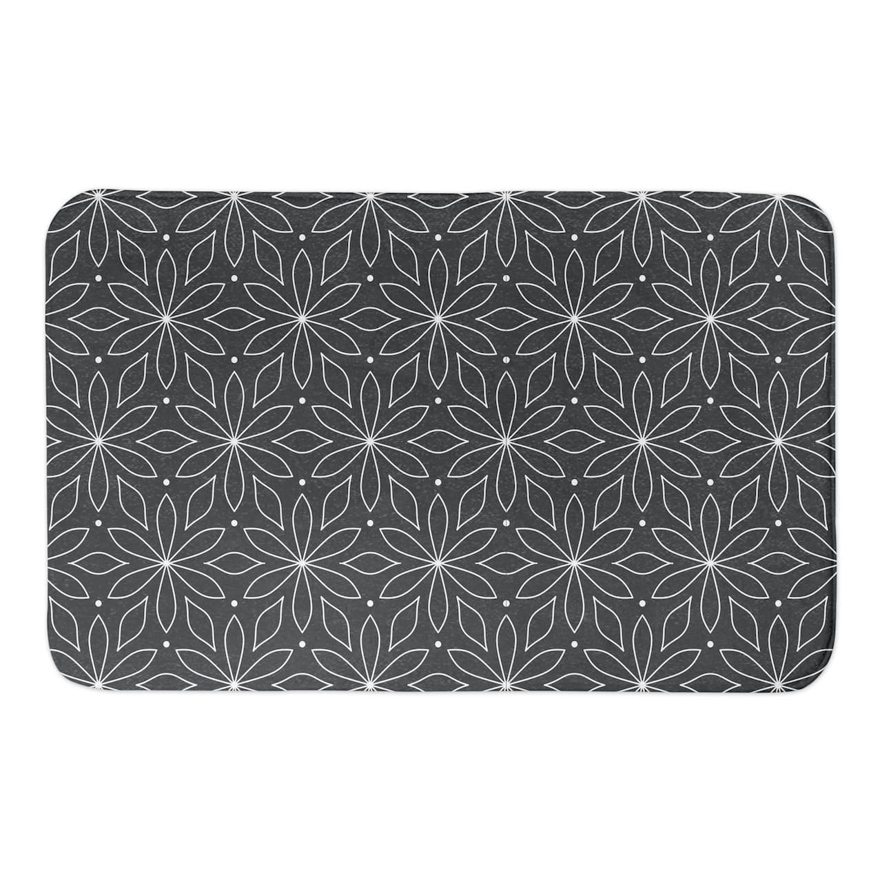 Monochromatic Flowers 34" x 21" Bath Mat